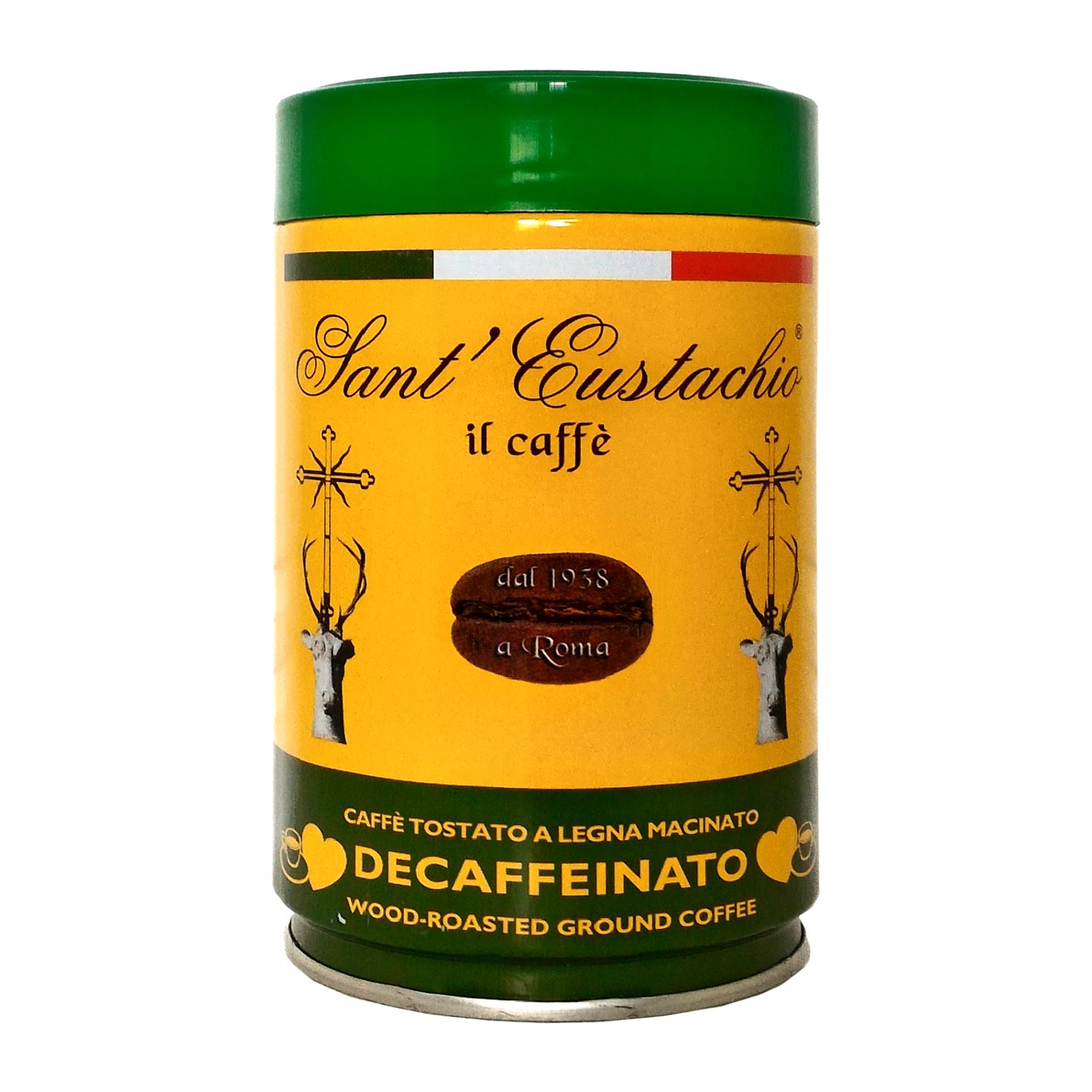 Sant’Eustachio – Grains De Café Arabica Supérieur Torréfié Sur Bois – DÉCAFÉINÉ – 250g
